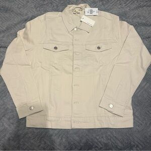 Warp + Weft Men's Denim Jacket “Sea Seattle” in Pale Khaki